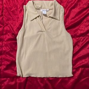 Caution To The Wind Yellow Polo Crop